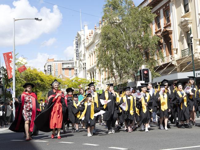 Town and Gown at the UTAS Graduation, Launceston. PICTURE CHRIS KIDD
