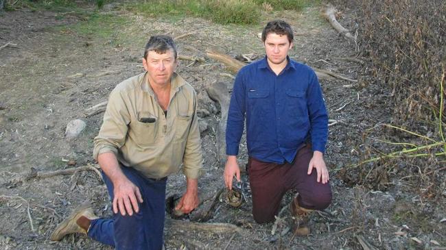 Andrew and Alastair Costello at Thanes Creek. Picture: Linda Mantova