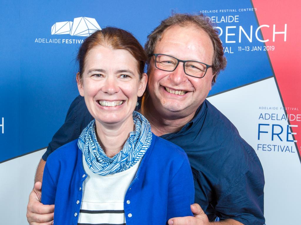 Nathalie and Arnaud Beauvais celebrated the opening night of Adelaide Festival Centre’s Adelaide French Festival which featured speeches, food and drinks ahead of a performance of Monchichi. Picture: Kelly Carpenter