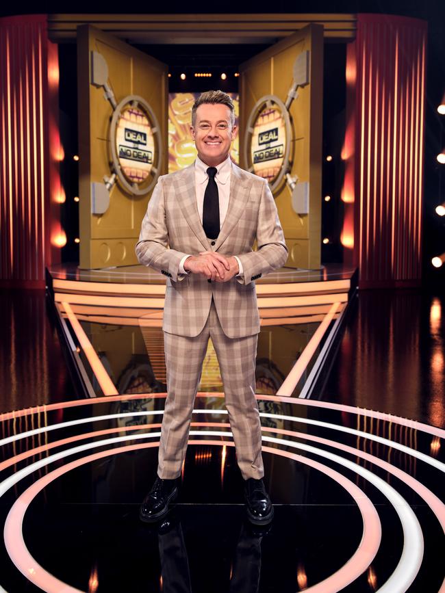 Grant Denyer has easily slipped back into his hosting shoes in his new role on the rebooted Deal or No Deal. Picture: Ten