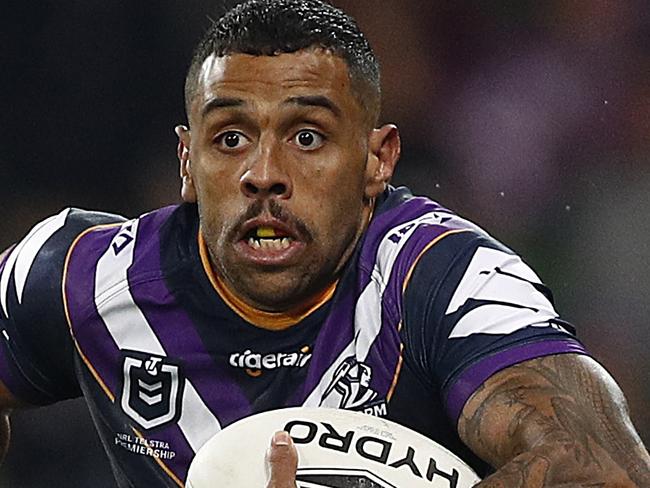 MELBOURNE, AUSTRALIA - SEPTEMBER 21: Josh Addo-Carr of the Storm in action during the NRL Semi Final match between the Melbourne Storm and the Parramatta Eels at AAMI Park on September 21, 2019 in Melbourne, Australia. (Photo by Daniel Pockett/Getty Images)