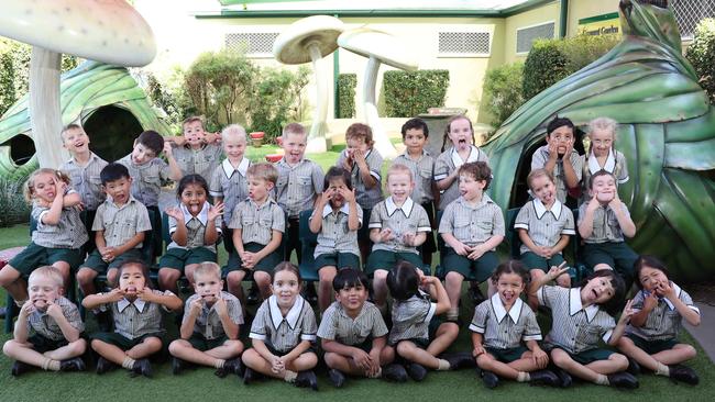 My First Year: A.B. Paterson Prep G: Back row: Harley, Brodee, Augie, Piper, Arthur, Regan, Elon, Mila, Stavya, Alina. Middle row: Aviana, Archie, Aleeza, Sebastian, Ava, Gabrielle, Asher, Indiana, Thomas. Front row: Arlo, Claire, Spencer, Penny, Zaayhan, Nara, Melissa, Evelyn, Isla Picture Glenn Hampson