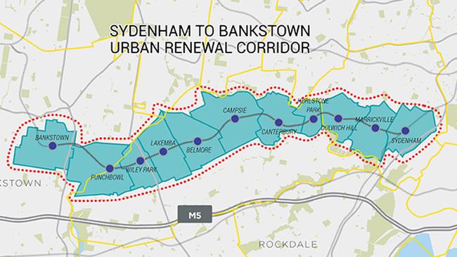 Sydenham to Bankstown urban renewal corridor. Picture: NSW Planning and Environment.