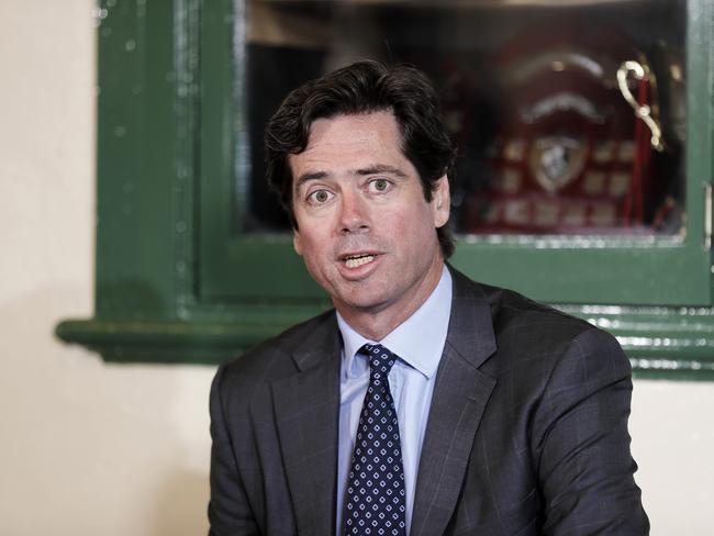 AFL chief executive Gillon McLachlan should stop trying to promote the game overseas and help the many junior clubs doing it hard. Picture: Richard Jupe