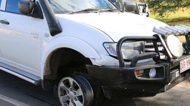 The Mitsubishi Triton the 19-year-old allegedly stole from a Warwick address and taken on a crime spree across the region. Photo: John Towells