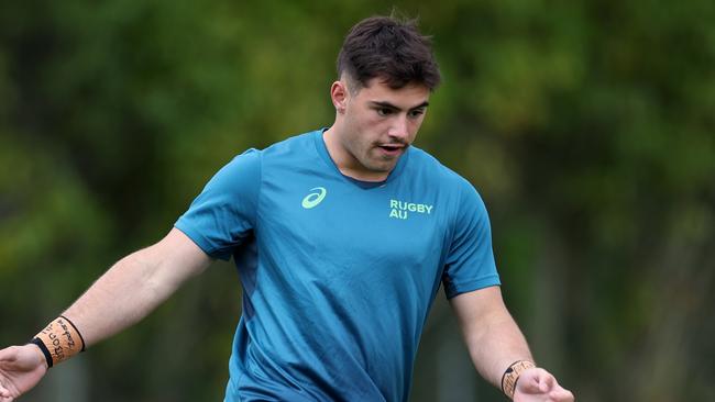 HAMILTON, NEW ZEALAND - OCTOBER 06: Zach Fittler of AustraliaÃ¢â¬Â¨ warms up during the match between Australia U18s and New Zealand Schools at FMG Stadium Waikato on October 06, 2024 in Hamilton, New Zealand. (Photo by Fiona Goodall/Getty Images for Rugby Australia)