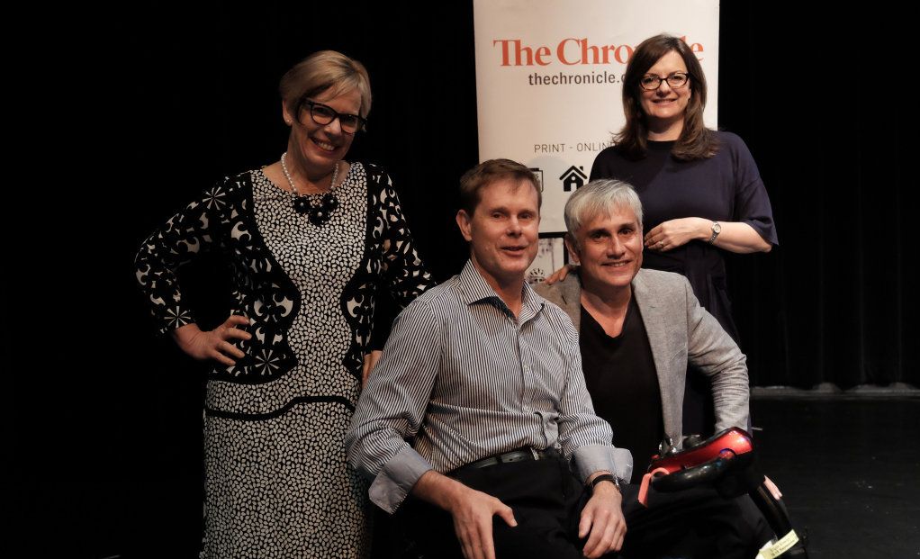 The Chronicle's Deb Hanfeld, Rohan Gosstray, real estate guru Tom Panos and deputy head of News Corp Studios Jane Scott. Picture: Matthew Newton