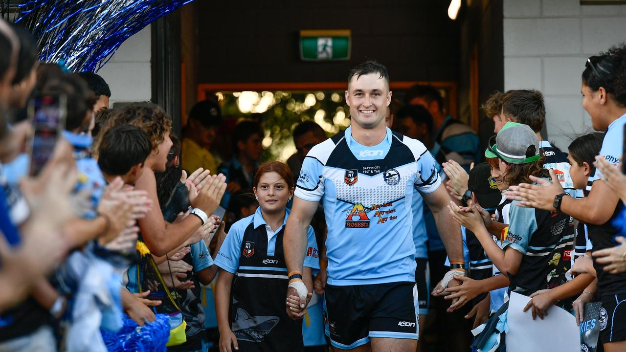 Mitch Burke as Northern Sharks take on Litchfield Bears in the 2023 NRL NT grand final. Picture: Pema Tamang Pakhrin