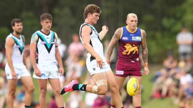 Georgiades in action against Brisbane during the 2020 Marsh Community Series. Picture: Chris Hyde/AFL Photos/Getty Images