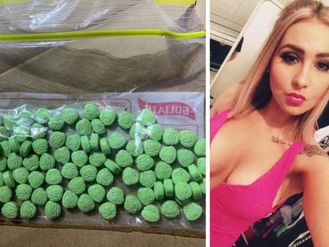 Mikaela Turner, 25, was arrested and charged with 17 offences including supplying prohibited drugs on an ongoing basis on Friday, after police raided her Berrima home, allegedly uncovering green MDMA pills shaped like Ninja Turtle heads, cocaine hidden inside plastic Kinder Surprise eggs and ammunition.