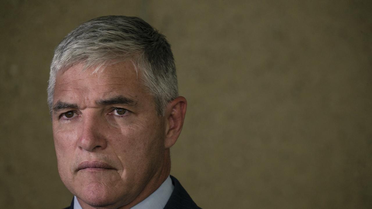 BRISBANE, AUSTRALIA - NewsWire Photos - DECEMBER 10, 2024: The Leader of the Katter Australia Party Robbie Katter, speaks at a press confrence outside Queensland Parliament. Picture: NewsWire / Glenn Campbell