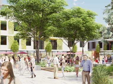 An artist's impression of the central plaza at the proposed “Belrose Village Square”. Picture: Supplied