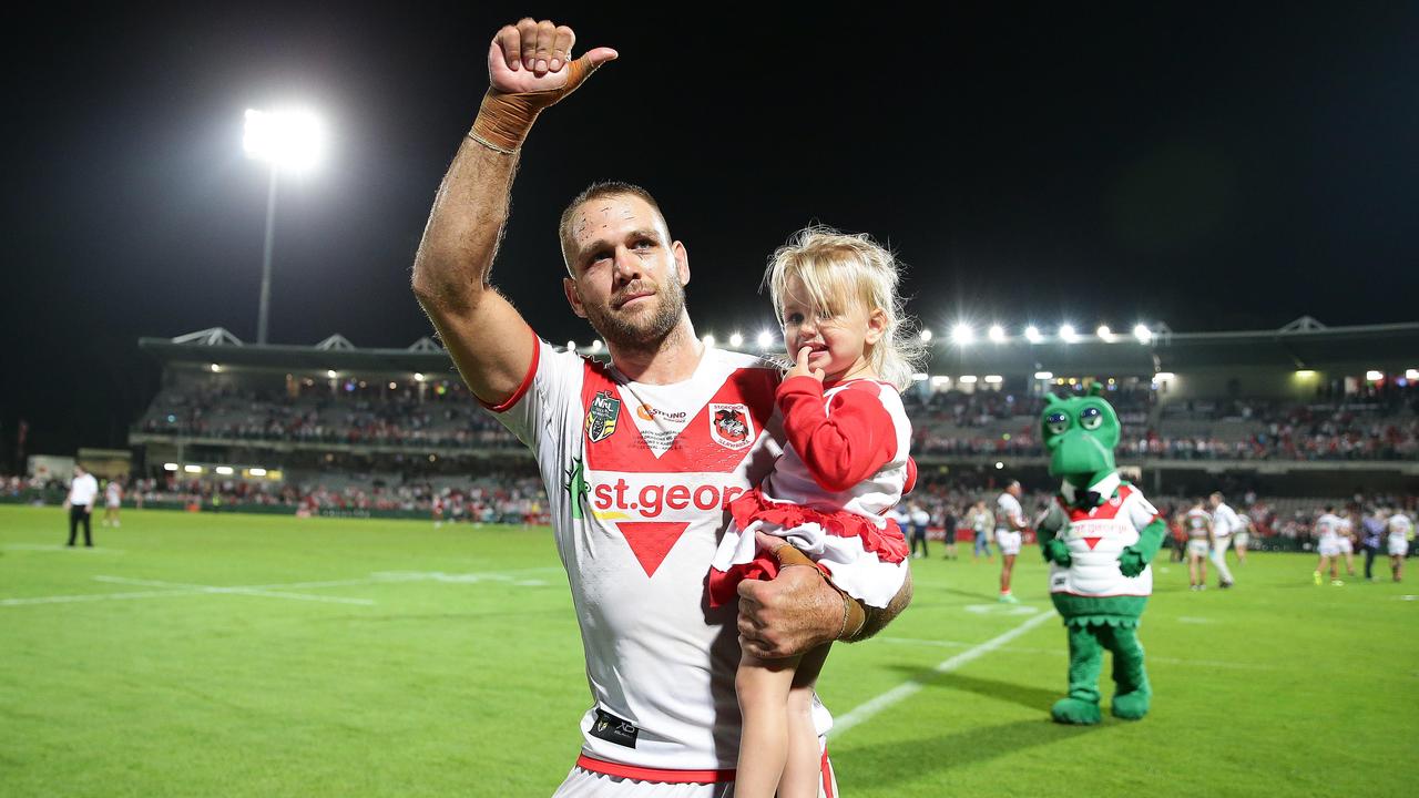 Dragons winger Jason Nightingale will retire at the end of the season. Picture: Brett Costello