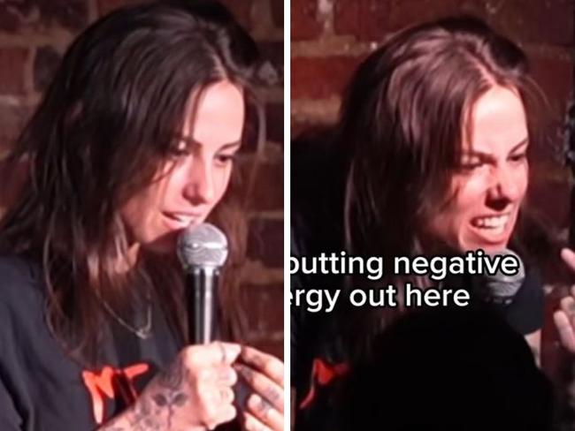 Comedian Natalie Cuomo lashes out at heckler.