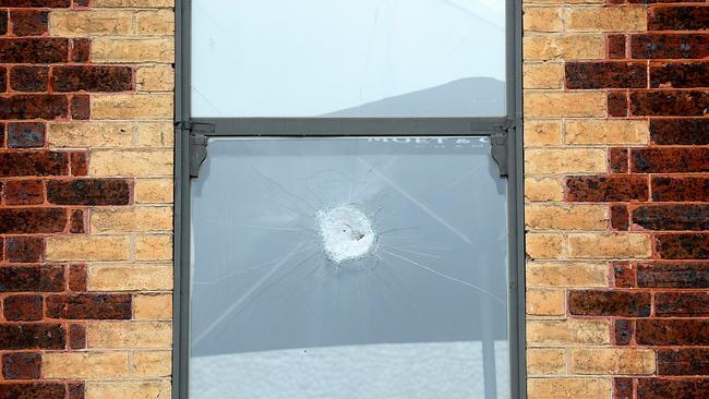 Bullet holes at Boutique Nightclub. Picture: Tim Carrafa