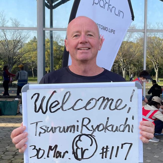 Rockhampton parkrun director Ian Dunbier at the Tsurumi Ryokuchi parkrun in Osaka, Japan.