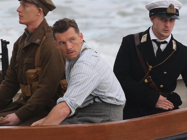 Drama and reality ... Sam Worthington filming  Deadline Gallipoli. Picture Dylan Coker.