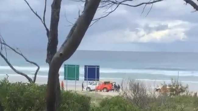 Scene of a fatal shark attack which killed a surfer off Kingscliff beach in NSW on June 7, 2020