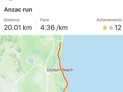 Buderim Wanderers player Lachlan Muir recorded this rapid time on Strava to keep fit during the lockdown.