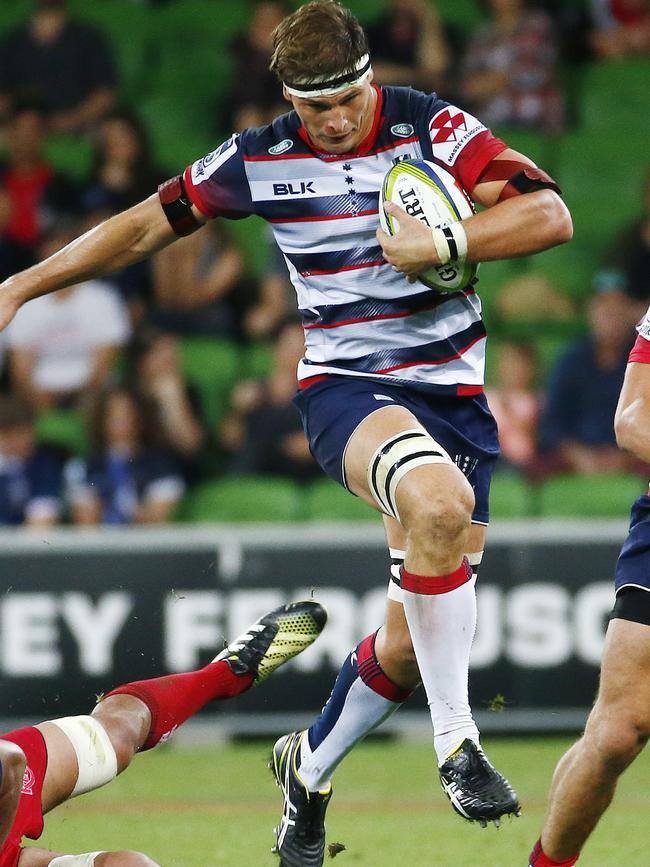 Luke Jones on the burst for the Rebels in 2016.