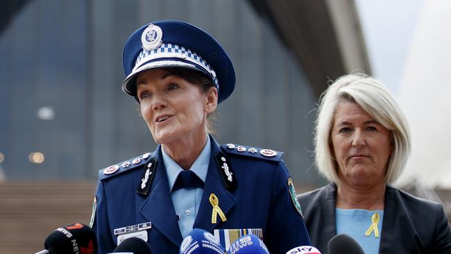 Police Commissioner Karen Web, with Police Minister Yasmin Catley, gave a shout-out to the officers trying to keep our road toll down . Picture: NewsWire / Nikki Short