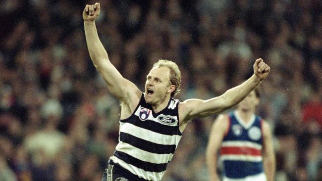 Billy Brownless kicks the winning goal after the siren against Footscray in 1994.