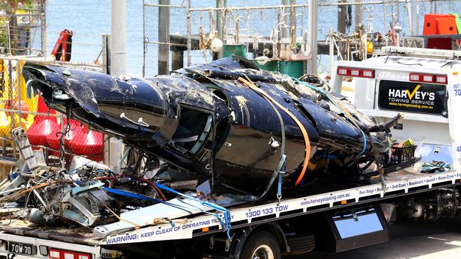 One of the two Sea World helicopters that collided on the Gold Coast on Monday. Picture: NewsWire / David Clark