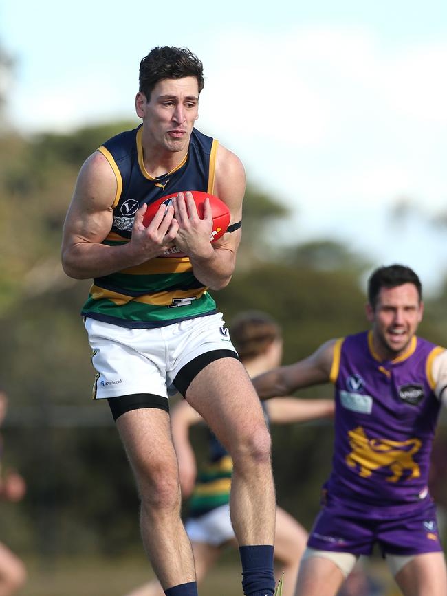 Gerard Gleeson of St Kevins marks.. Picture: Hamish Blair