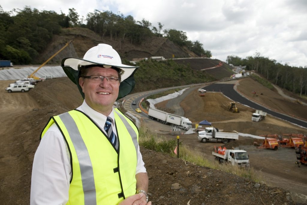 Member for Toowoomba North Trevor Watts gives an update on the progress of the Toowoomba Range repair works. Picture: Kevin Farmer