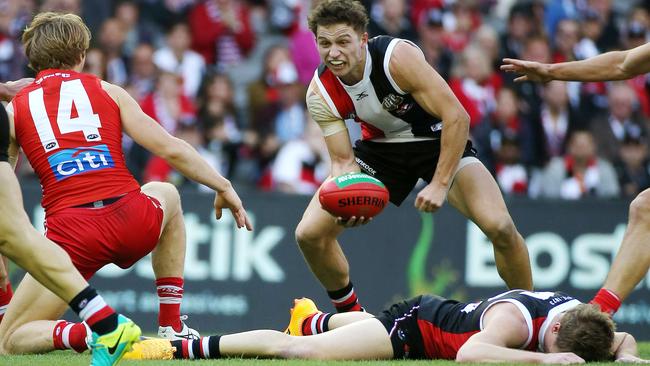 Jack Newnes was laid out against the Swans, but is expected to play this weekend. Picture: George Salpigtidis