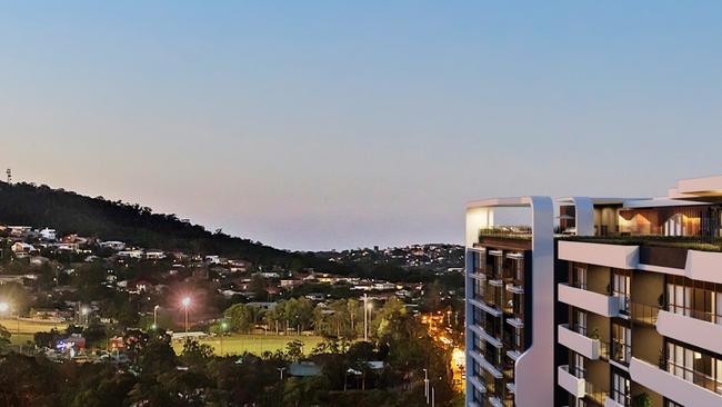 The view from Raykong Property’s Upper Mount Gravatt development, Avion Residences