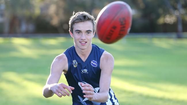 Henley Sharks player Luke Edwards, pictured in 2016, is the son of Crows champion Tyson Edwards. Picture: Stephen Laffer