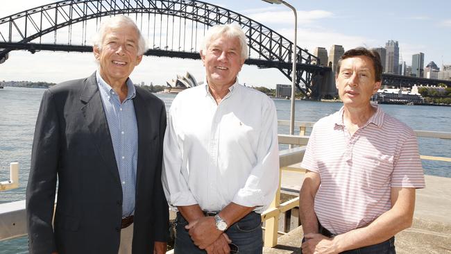 Friends of Sydney Harbour at McMahons Point Ferry Wharf where they have won a battle with the RMS to make the planned new wharf smaller. Pictured is (left) John Molyneux, Pat Bollen and Ian Curdie.