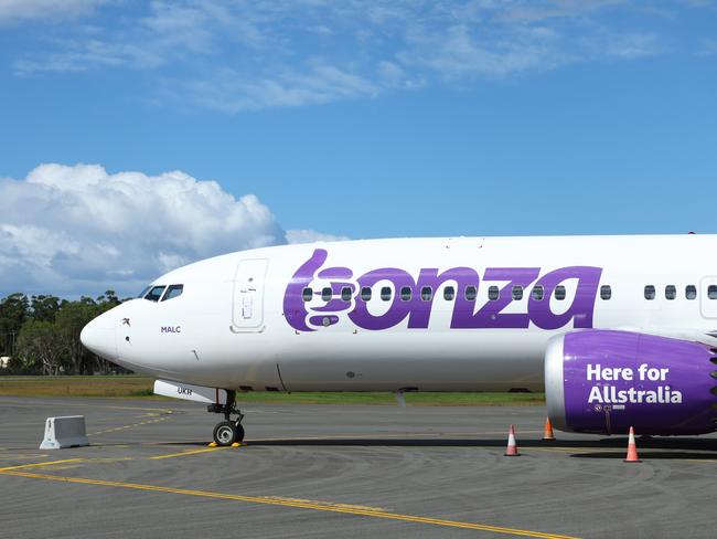 Grounded Bonza planes at Sunshine Coast Airport. Picture: Lachie Millard