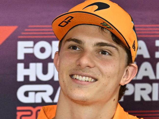 McLaren's Australian driver Oscar Piastri addresses a press conference at the Hungaroring race track in Mogyorod near Budapest on July 18, 2024, ahead of the Formula One Hungarian Grand Prix. (Photo by ATTILA KISBENEDEK / AFP)