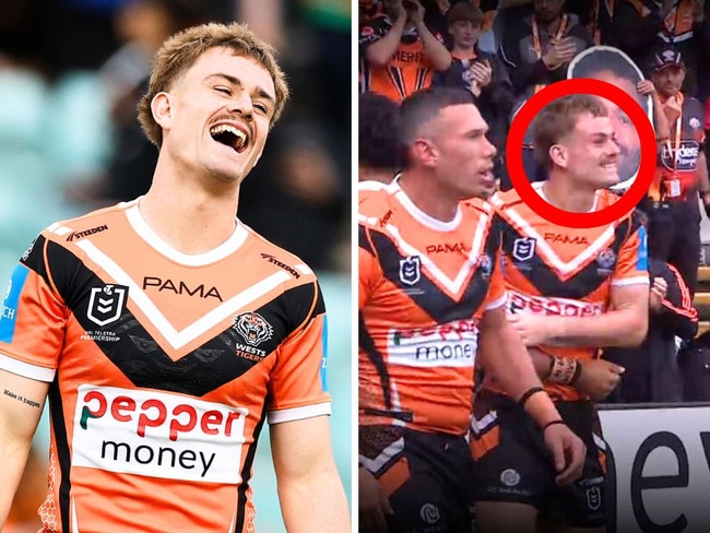 Lachlan Galvin was cheered by Tigers fans despite the recent saga. Image: Getty/Kayo