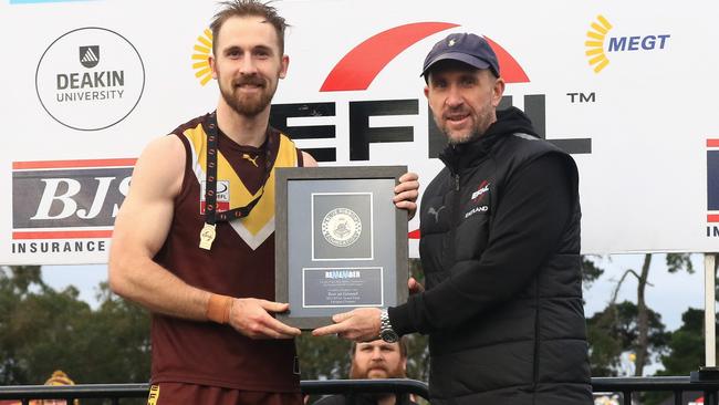 Damon Fairchild won the best-on-ground medal. Picture: Davis Harrigan