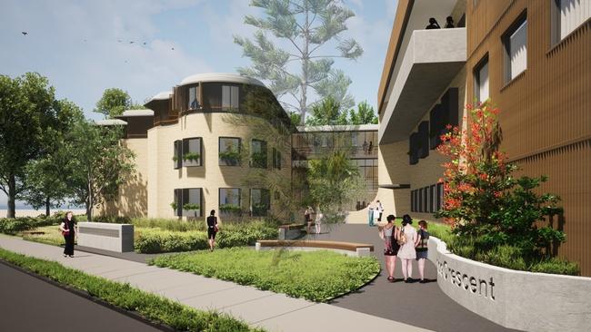 An artist's impression of the proposed redevelopment of the former Queenscliff Community Health Centre at North Manly that was bought by Landcom to be transformed into 37 studio apartments and home units. Picture: Landcom