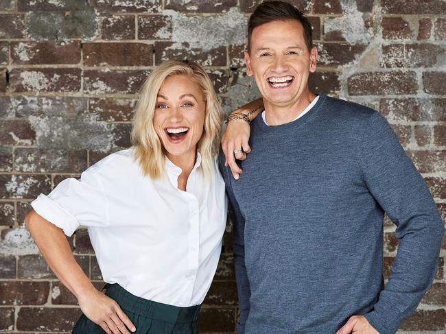 Erin Phillips and former Mix co-host Mark “Soda” Soderstrom. Picture: Supplied