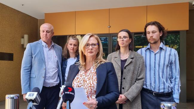 Lachlan’s mother, Kirsten McMahon, previously addressed the media to say the loss of her son was heartbreaking. Picture: Newswire / Liam Beatty