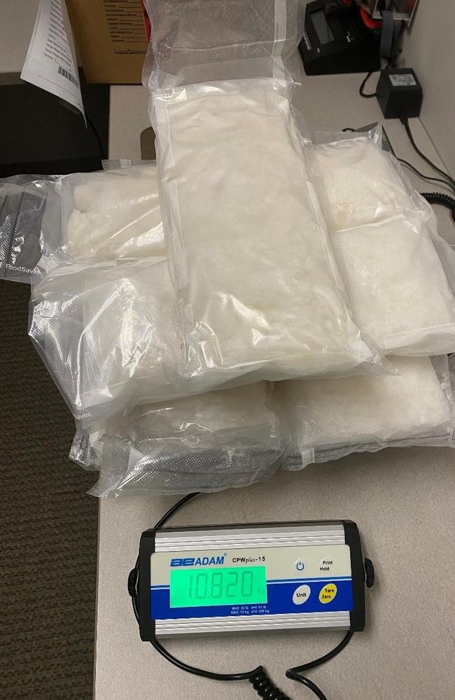 The 100 per cent pure methamphetamine weighed a shade over 10.8kg. Picture: AFP