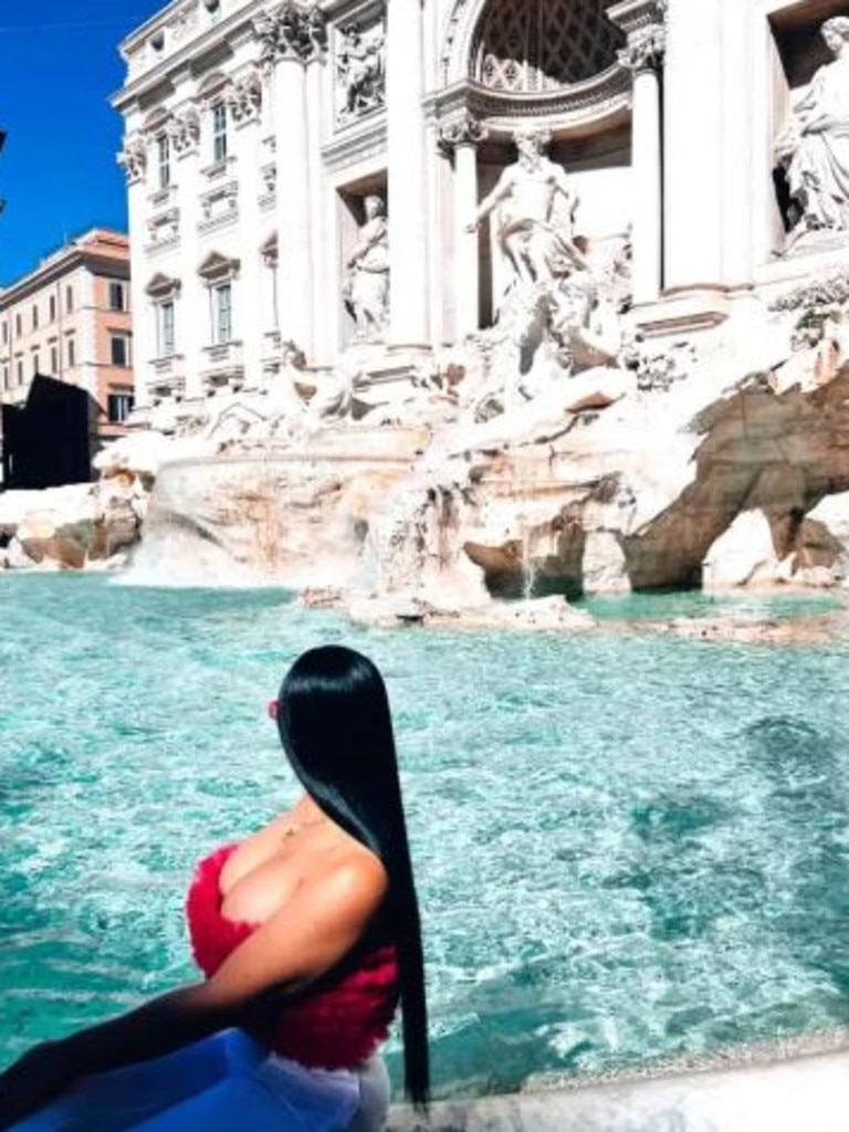 Rodriguez poses for a picture at the Trevi Fountain in Rome, Italy. Picture: Estefania McDonald Rodriguez/Facebook