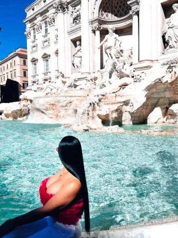 Rodriguez poses for a picture at the Trevi Fountain in Rome, Italy. Picture: Estefania McDonald Rodriguez/Facebook