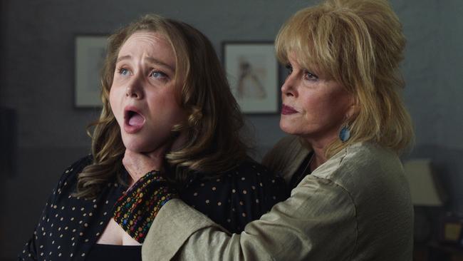 Joanna Lumley as singing teacher Meghan Geoffrey-Bishop in Falling for Figaro: “She kind of transforms from being this kind of troll bitch from hell into a woman with tears in her eyes, who is moved.” Picture: supplied