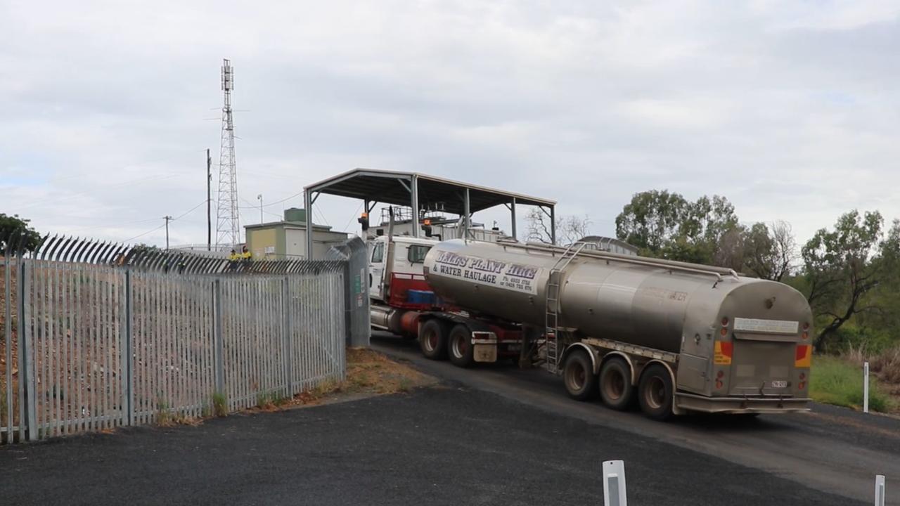 A water truck arriving at the Mount Morgan Water Treatment Plant.