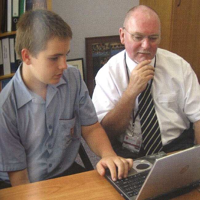 Mr O’Toole with a JPC student. Photo: Facebook