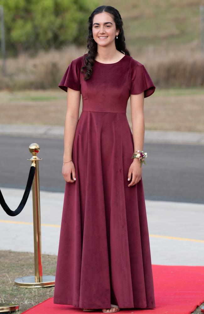 Rachel Davies of Cooloola Christian College graduating class 2023 arrives at the formal. October 5, 2023. Picture: Christine Schindler at the formal. October 5, 2023. Picture: Christine Schindler