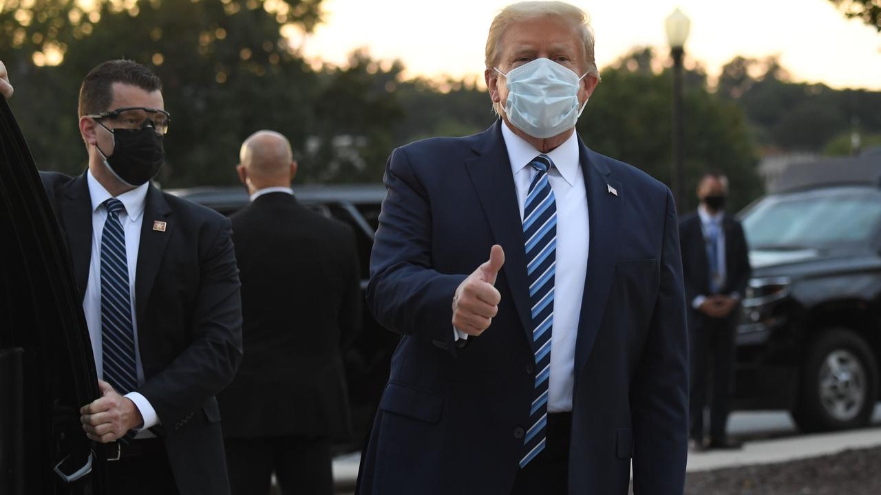 He gave a thumbs up to the cameras. Picture: Saul Loeb/AFP