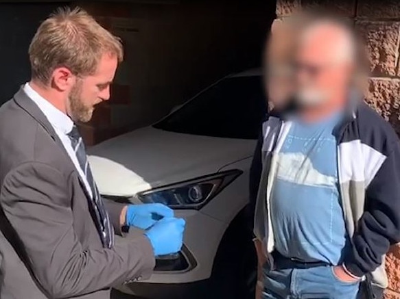 Strike Force Trawler detectives charged Jones (right), of Hamlyn Terrace, with using a carriage service to procure a child for sex. Picture: NSW Police