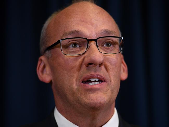 NSW Opposition Leader Luke Foley speaks to the media at Parliament House in Sydney, Thursday, November 8, 2018. NSW Labor leader Luke Foley has resigned but denies accusations made by an ABC journalist that he groped her at a Christmas function in 2016. (AAP Image/Dan Himbrechts) NO ARCHIVING